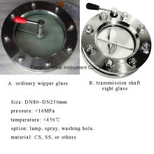 Indicador de Flujo de Vidrio con Visor de Flanges con Wipper